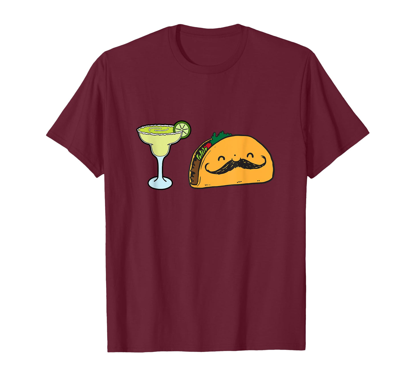 Fun Taco Mustache Margarita With Lime Mexican Food T-Shirt! T-Shirt