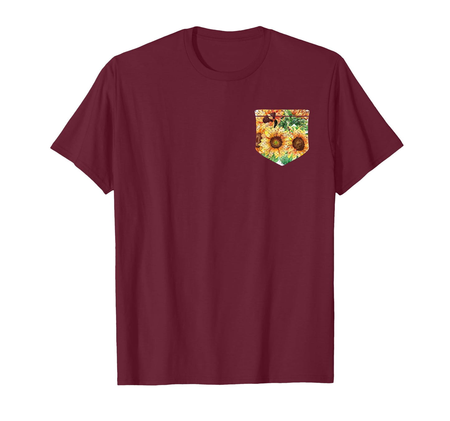 Sunshine Sunflowers Florist Yellow Flowers Pocket Sunflower Men Women Girls Kids T-Shirt