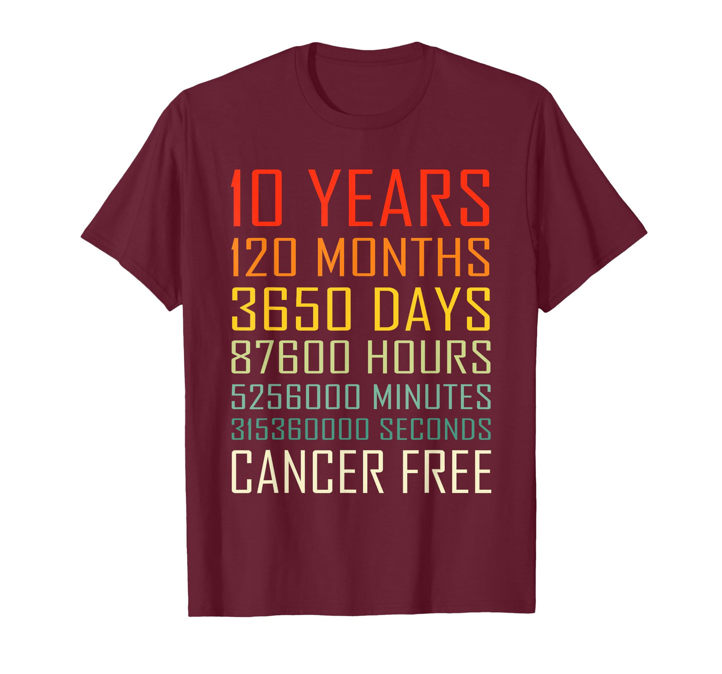 Vintage Cancer Awareness Vintage 10 Years Cancer Free T-Shirt