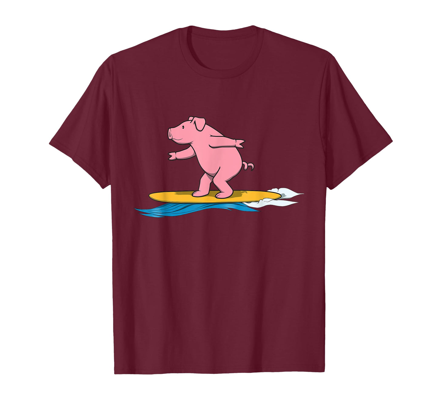Ironic Pig Surfer Holiday Surfboard T-Shirt