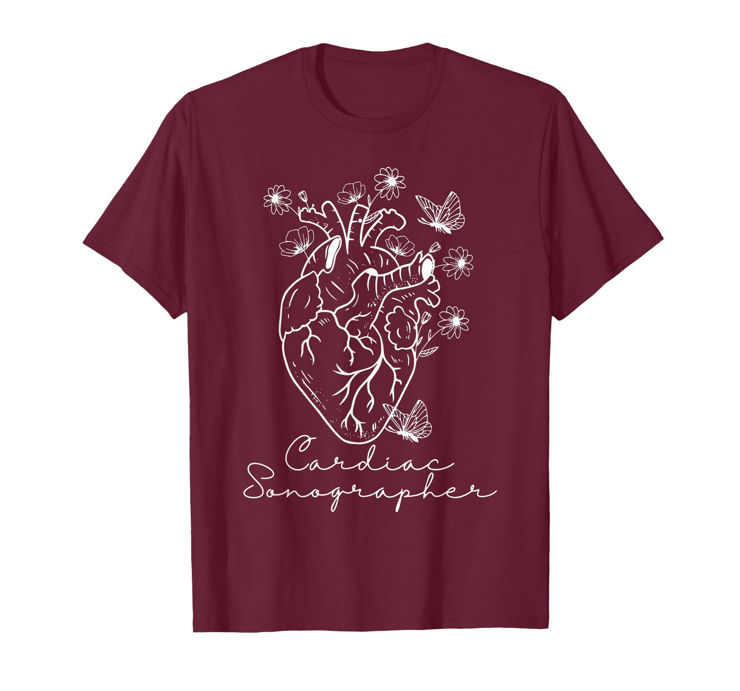 Anatomical Heart Cardiac Sonographer RDCS Echocardiographer T-Shirt