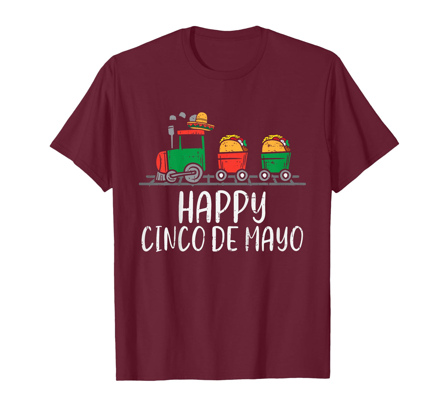 Kids Happy Cinco De Mayo Mexican Tacos Train Toddler Boys Kids T-Shirt