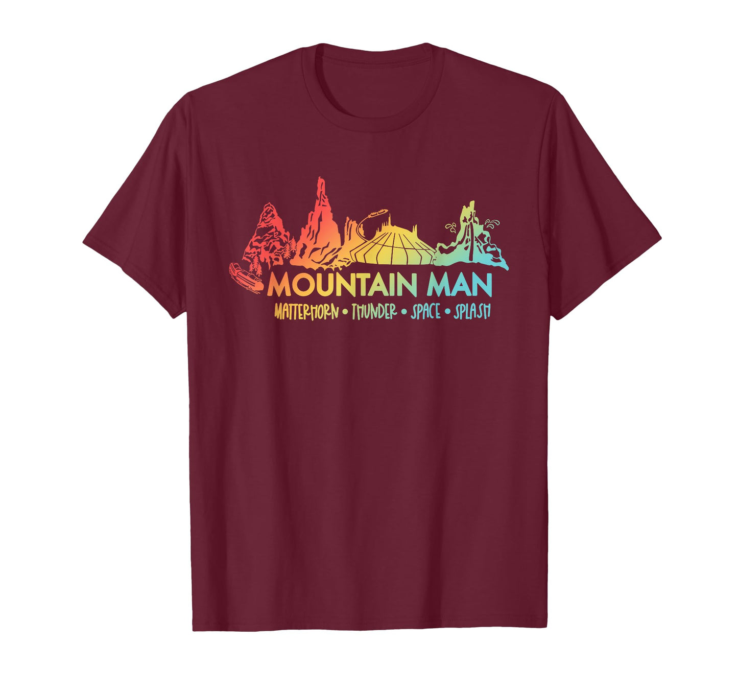 Mountain Man Matterhorn Thunder Space Splash Retro T-Shirt