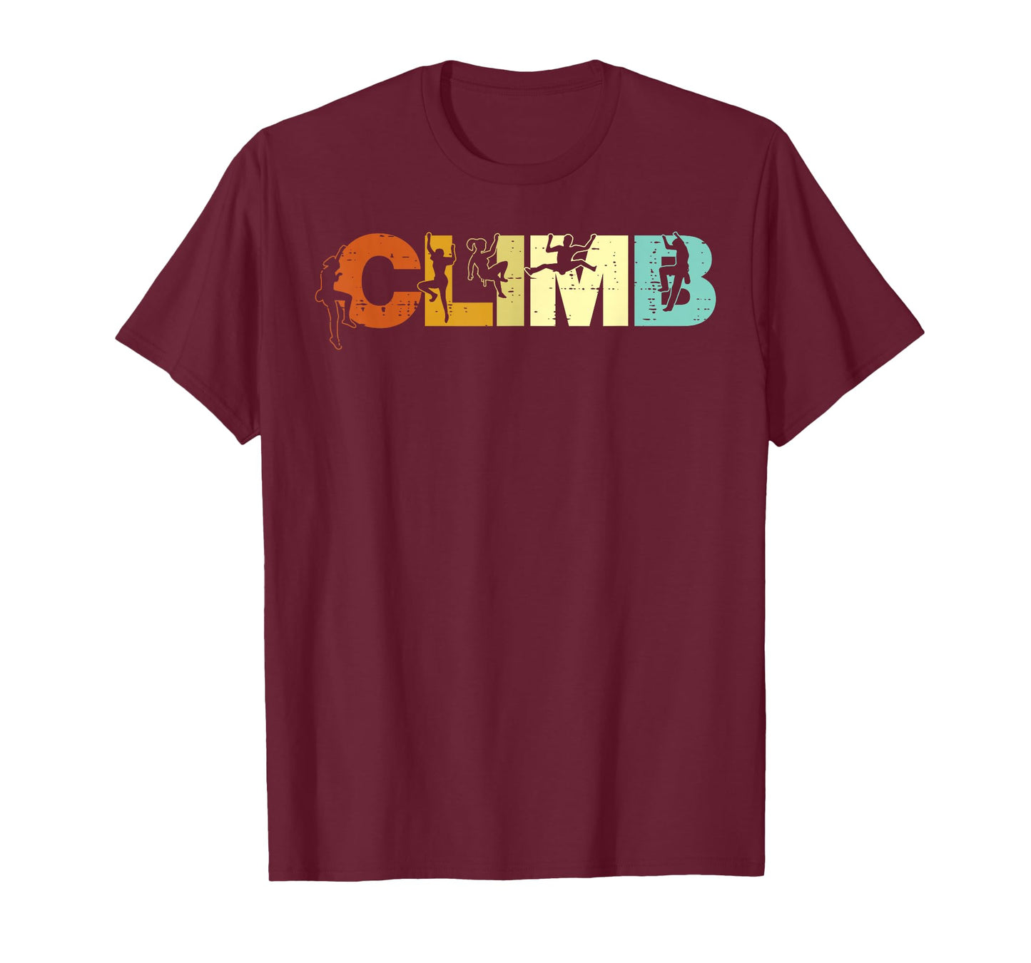 Climbing Climb Letters Retro Rock Climber Women Girls Kids T-Shirt