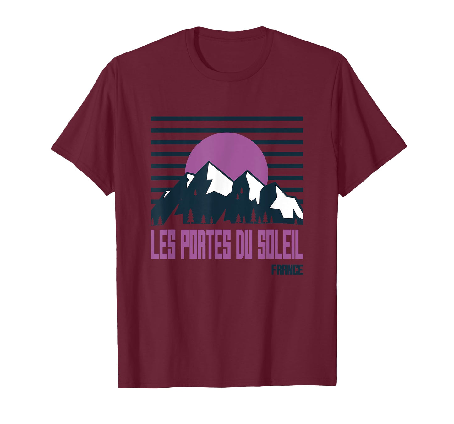 Les Portes Du Soleil Vintage Mountains Hiking France Retro T-Shirt