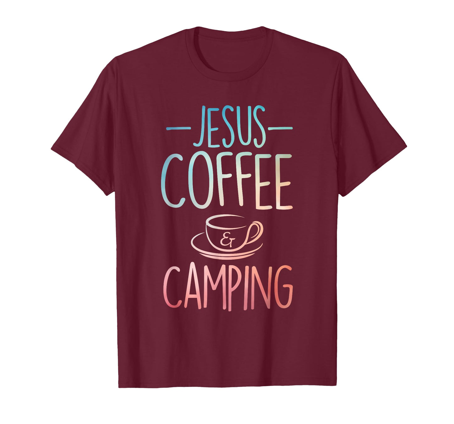 Cool Jesus Coffee Camping Art For Men Women Camping Themed T-Shirt