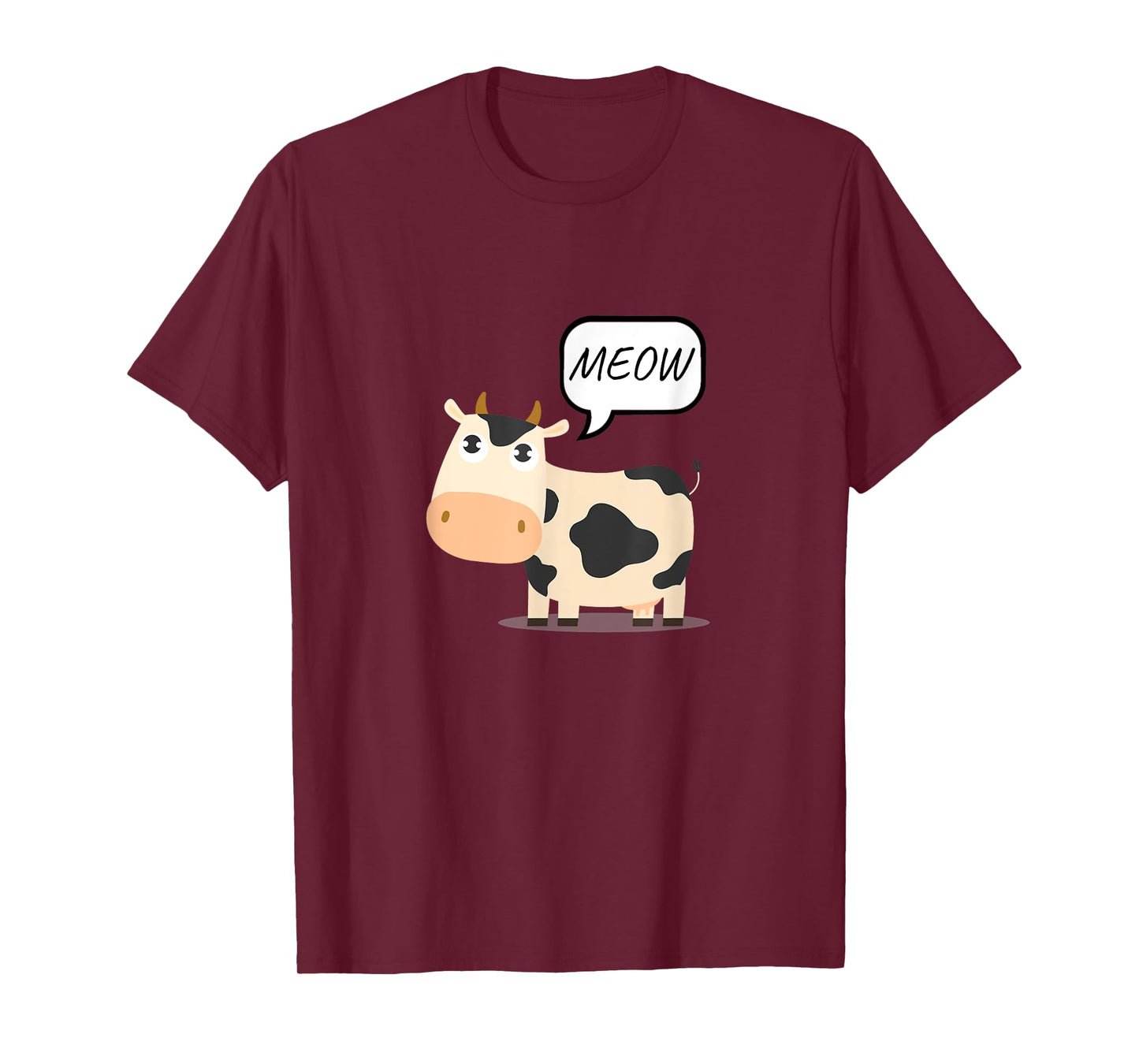 Cow Says Meow Funny Animal Unexpected Twist On Nature Humor T-Shirt