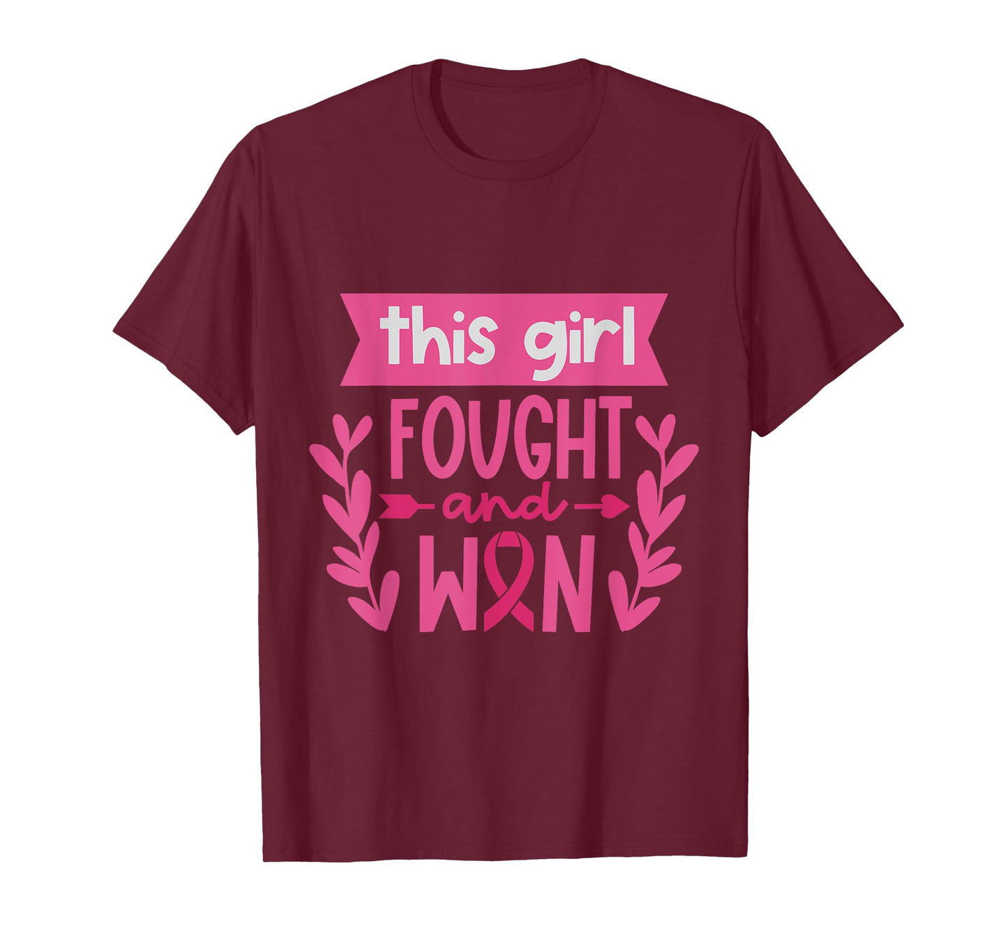 This Girl Fought and Won Breast Cancer Awareness Pink Ribbon T-Shirt