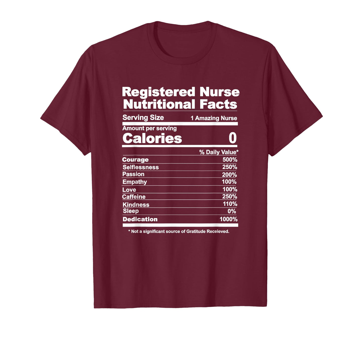 Registered Nurse nutritional facts T-Shirt
