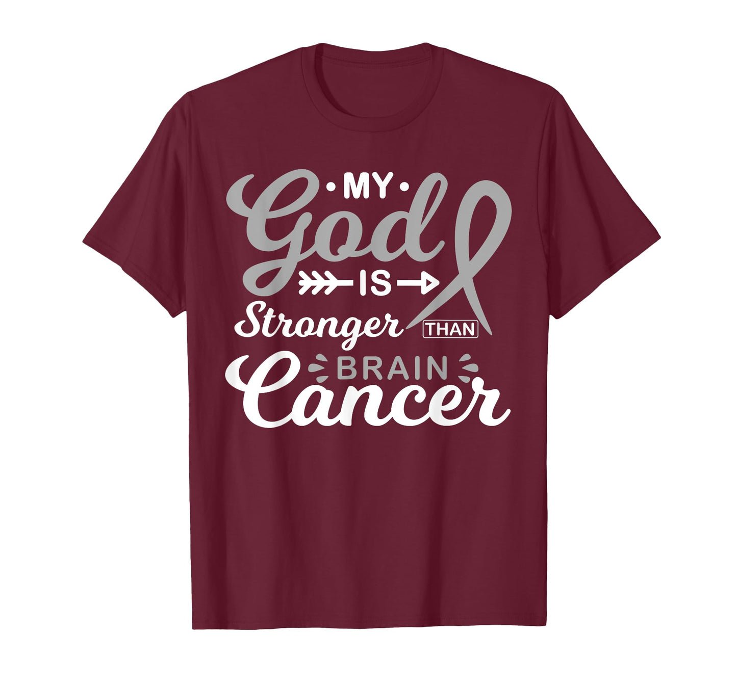 My God is Stronger Than Brain Cancer Awareness Warrior T-Shirt