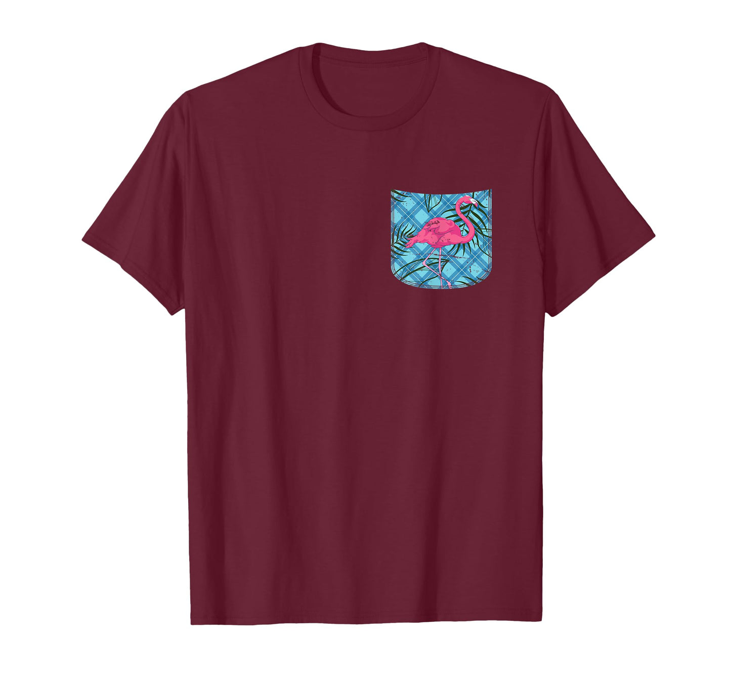 Summer Exotic Bird Lover Pink Flamingo Pocket Tropical T-Shirt