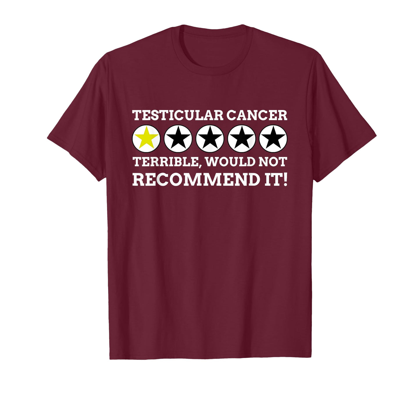 Funny Radical Testicular Cancer T-Shirt - Black, Unisex, Small, Modern Letter Print, Crew Neck, Short Sleeve