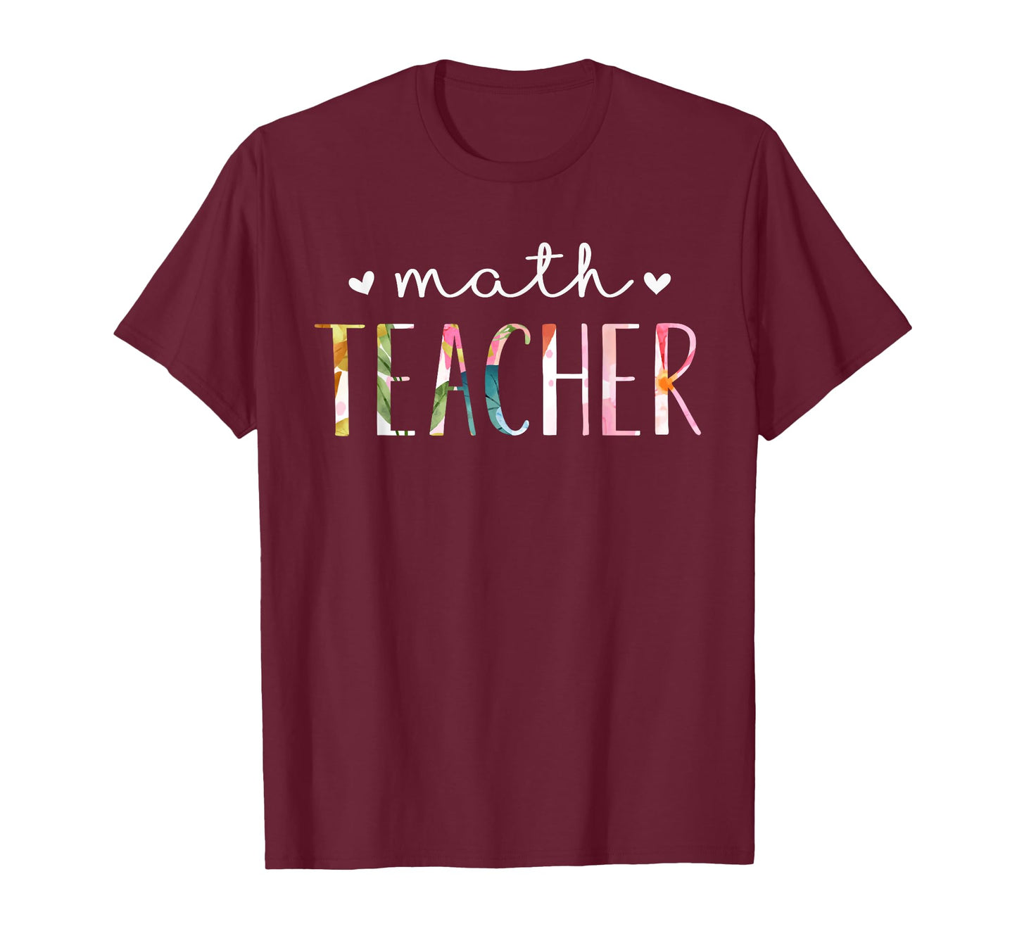 Math Teacher Cute Floral Design T-Shirt