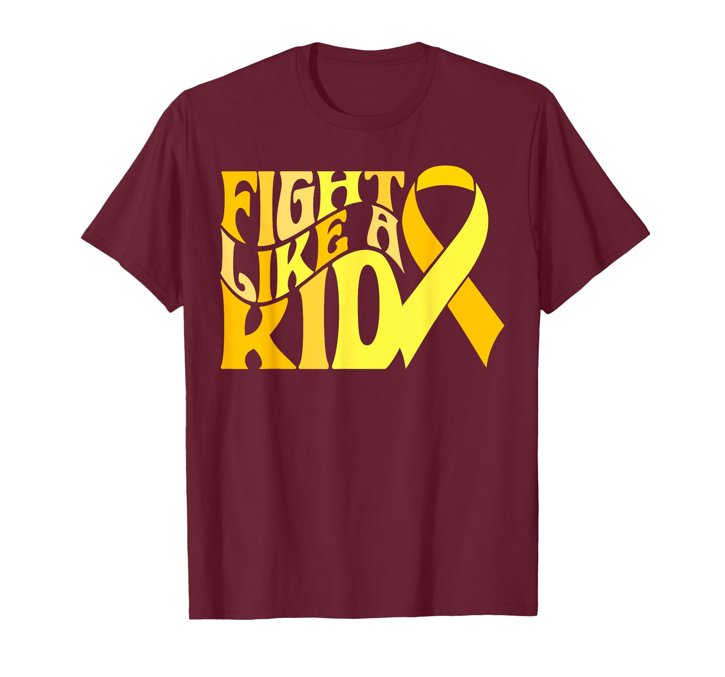 Fight Like Kid Golden Ribbon Childhood Cancer Awareness 2024 T-Shirt