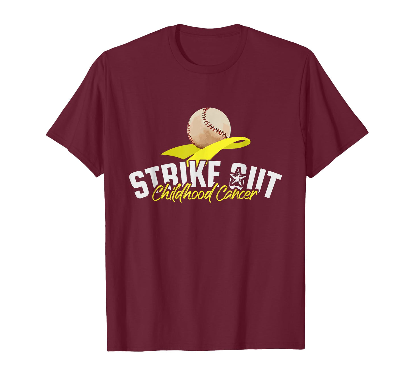 Strike Out Childhood Cancer Awareness Gold Ribbon Gift T-Shirt