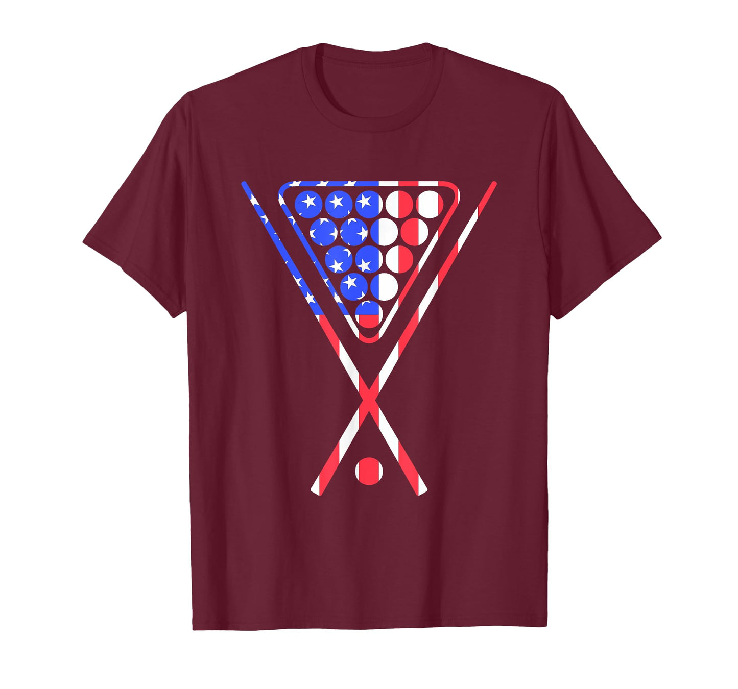 American Flag Billiards Pool Cue and Rack Design GIft T-Shirt
