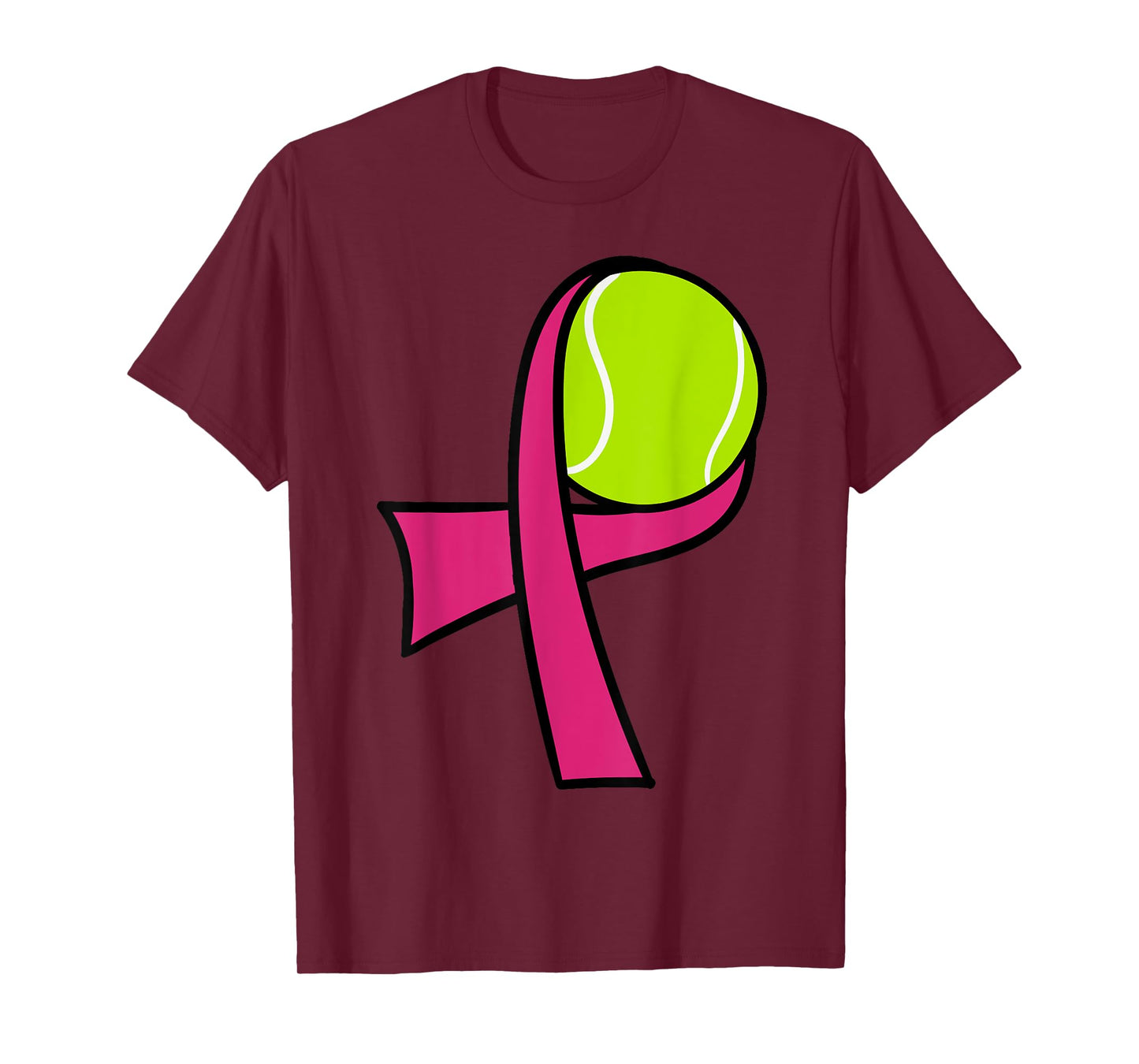 Breast Cancer Tennis Ball Pink Ribbon Mammogram Sport Smash T-Shirt