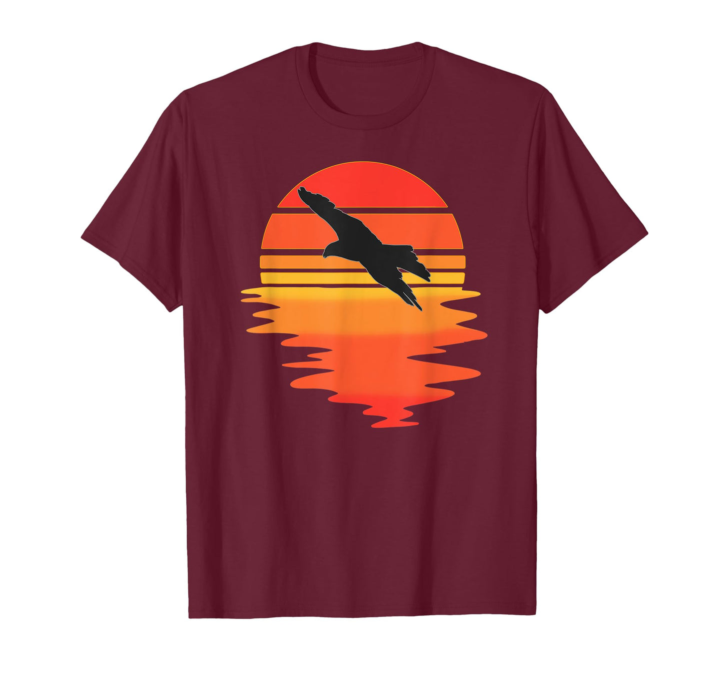 Retro Eagle - Cool Water Sunset large Bird Lovers T-Shirt
