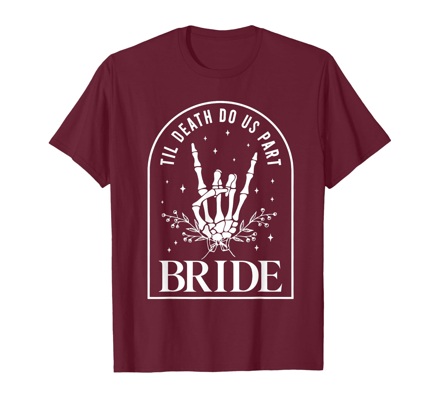 Bride Groom Skeleton Rock Hand Couples Wedding Halloween T-Shirt