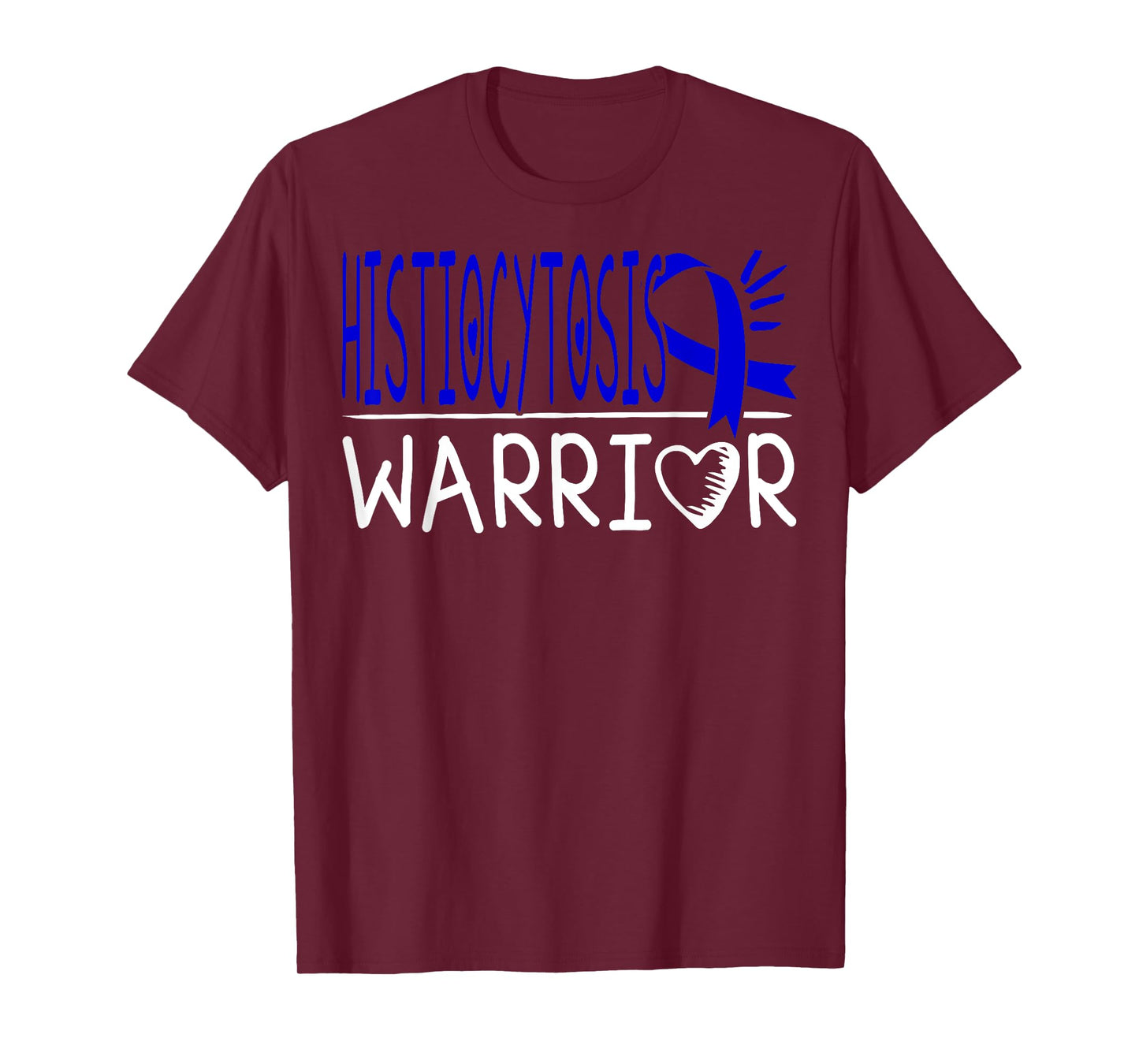 Dark Blue Awareness Ribbon Langerhans Cell Histiocytosis Tee T-Shirt