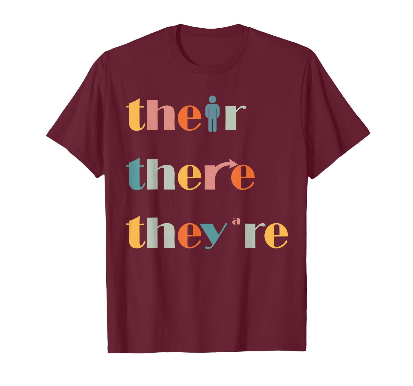 Their There They're English Teacher Grammar Explanation Men Women T-Shirt