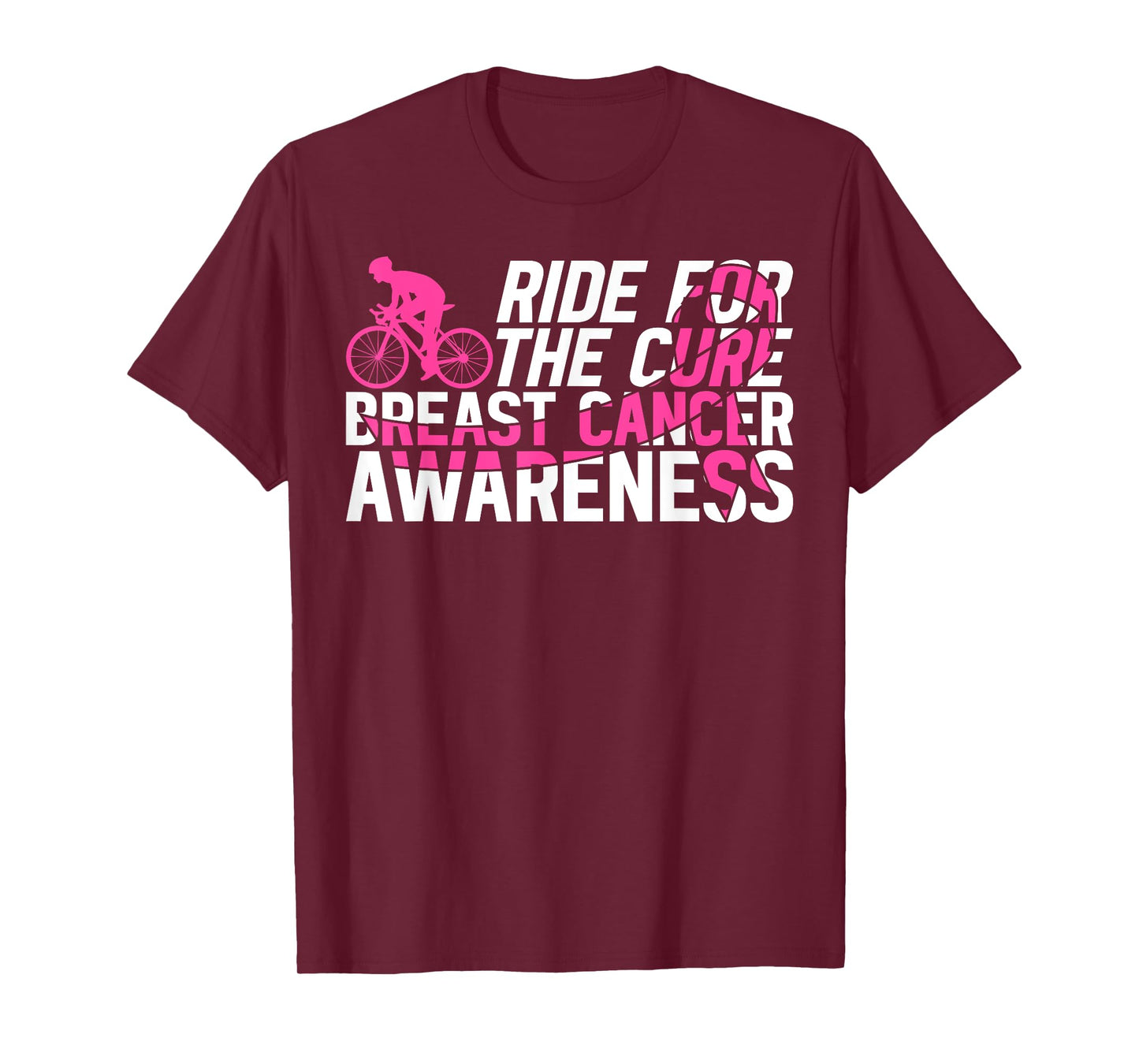 Ride For The Cure Cycling Breast Cancer Awareness Bicycle T-Shirt