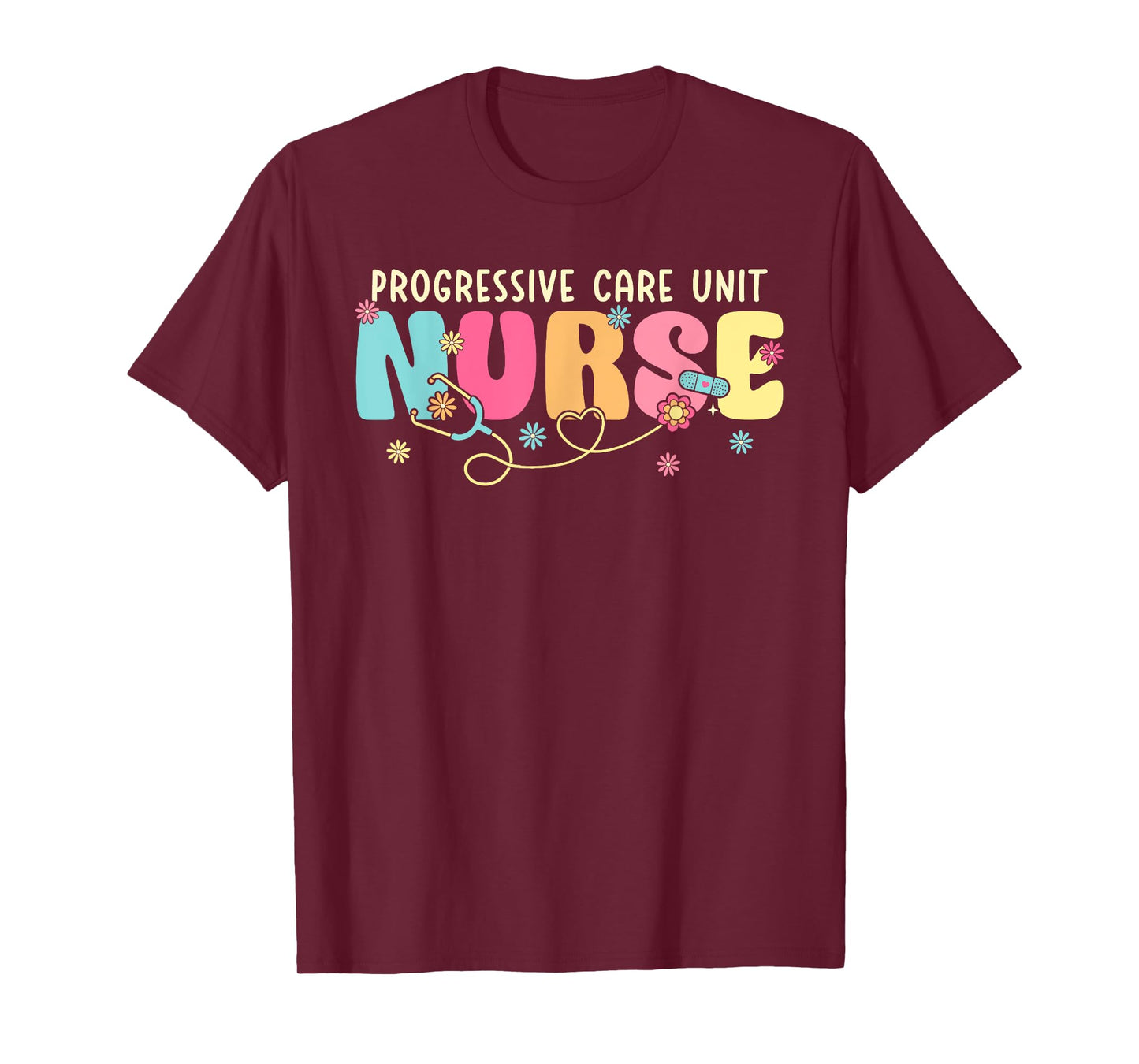 Progressive Care Unit Groovy PCU Nurse Emergency Room Nurse T-Shirt