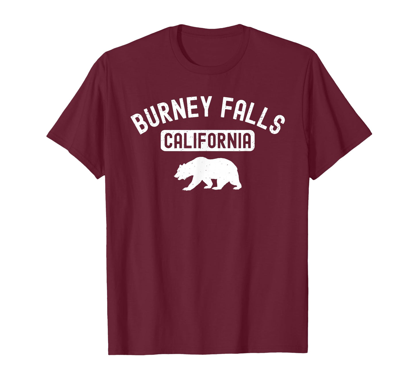 Burney Falls California USA Flag Vintage Cali Bear Shasta Ca T-Shirt