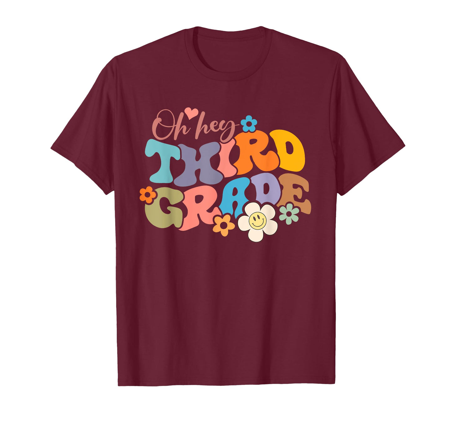 Boho Groovy Back to School Oh Hey Third Grade 3rd Grade T-Shirt