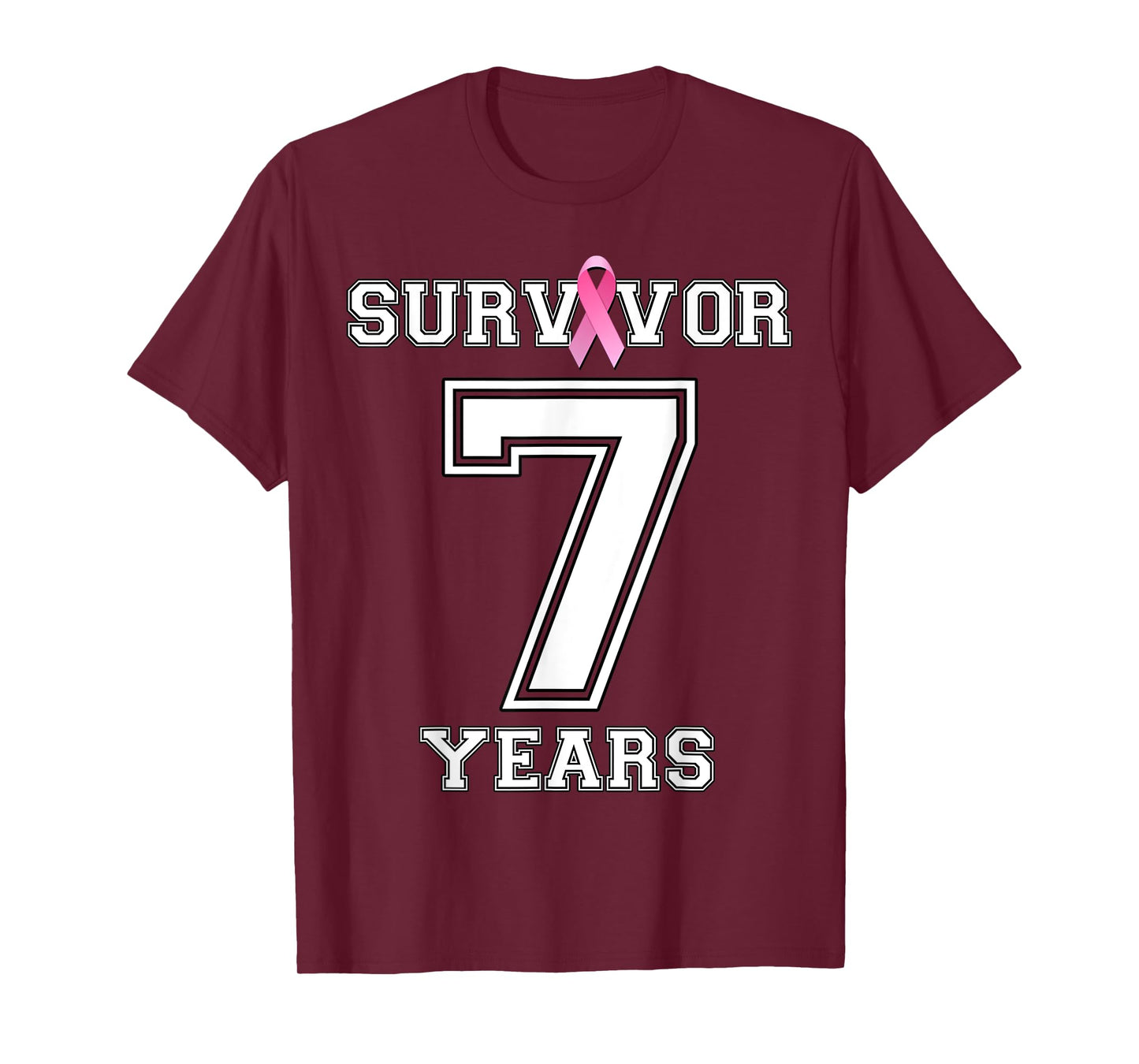7 Years Breast Cancer Survivor Gifts For Women Pink Ribbon T-Shirt