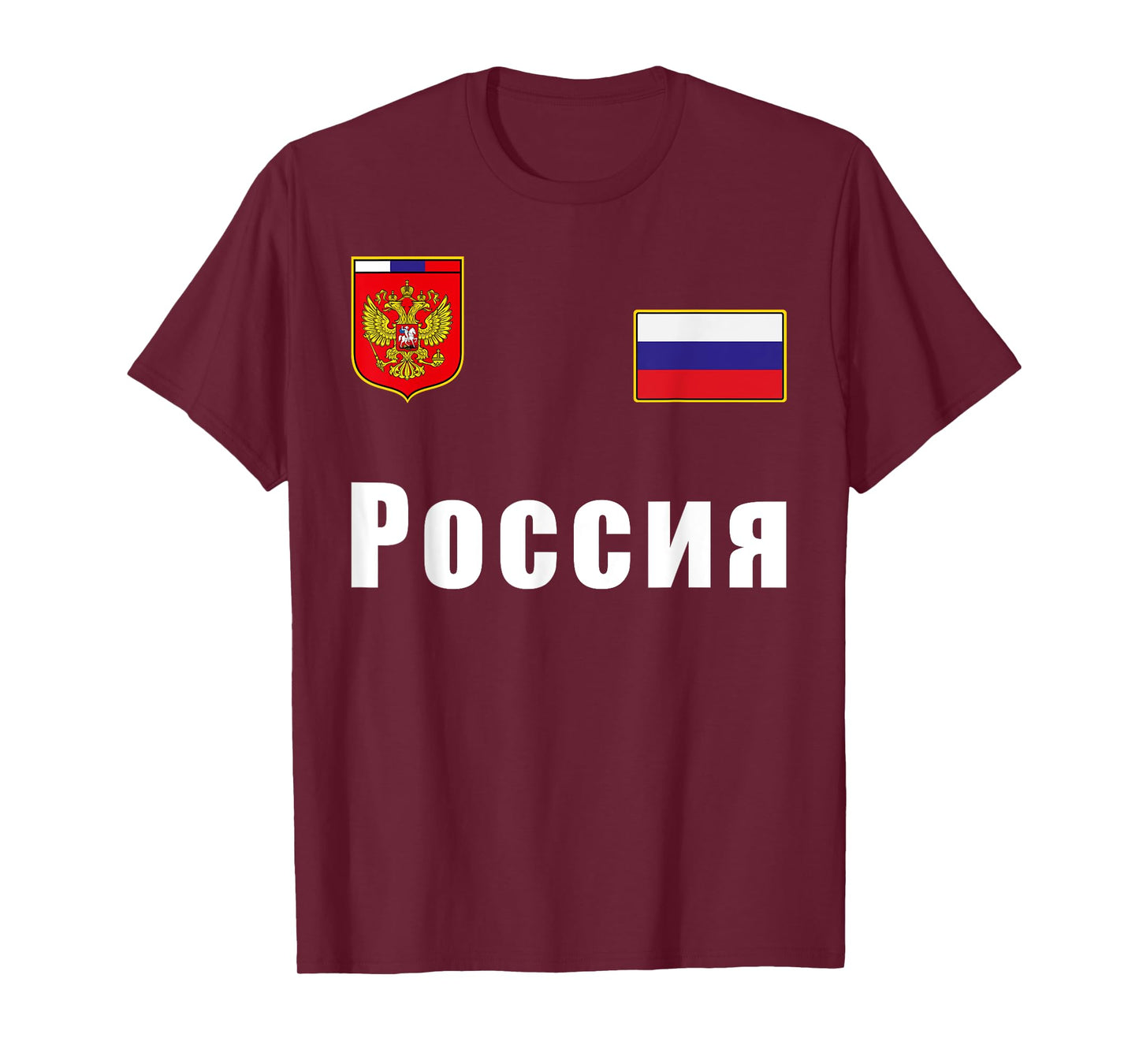 Russia Flag Soccer Player Design for Russian Jersey Fans T-Shirt