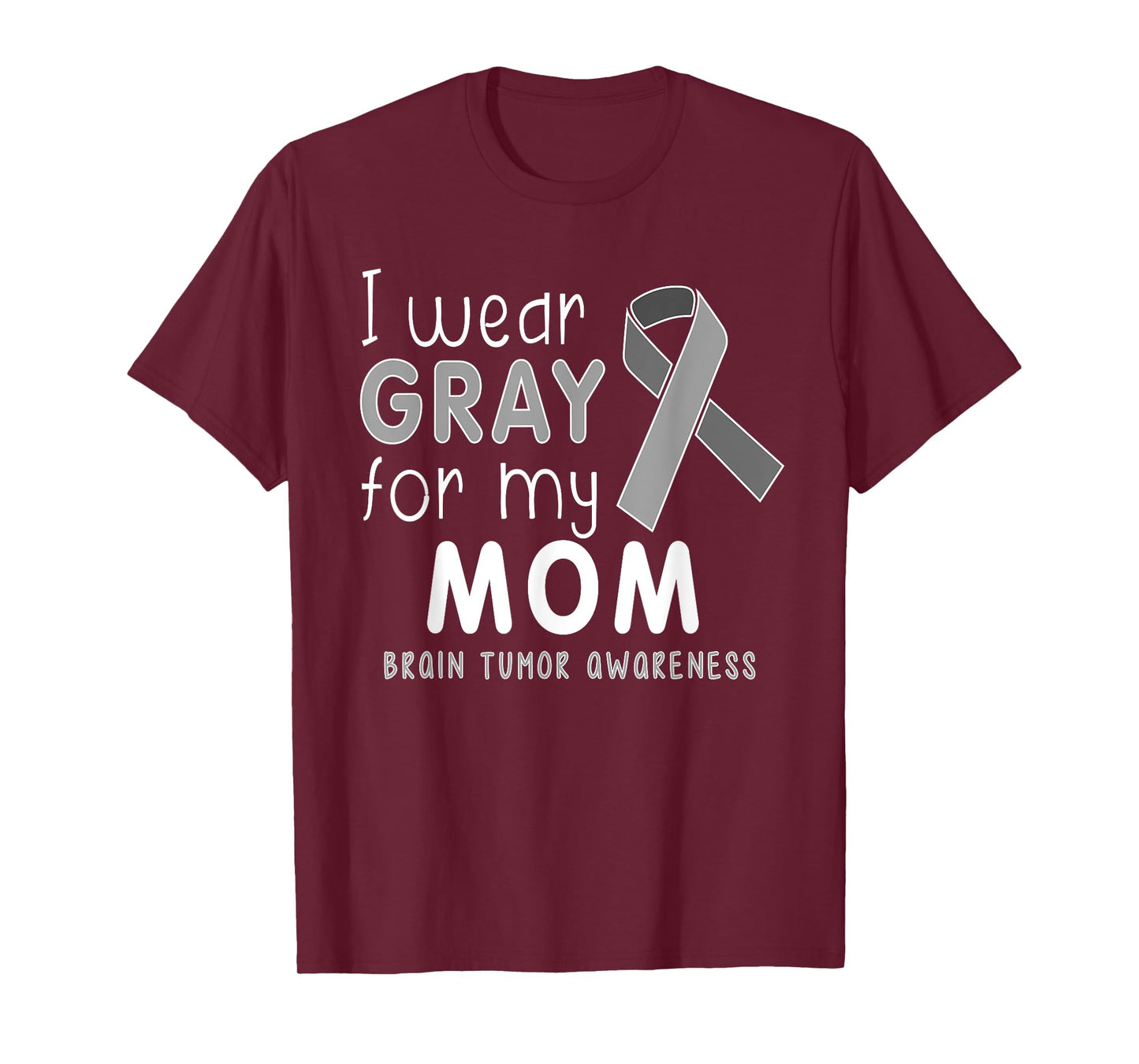 Child Youth I Wear Gray for My Mom, Brain Tumor Awareness T-Shirt