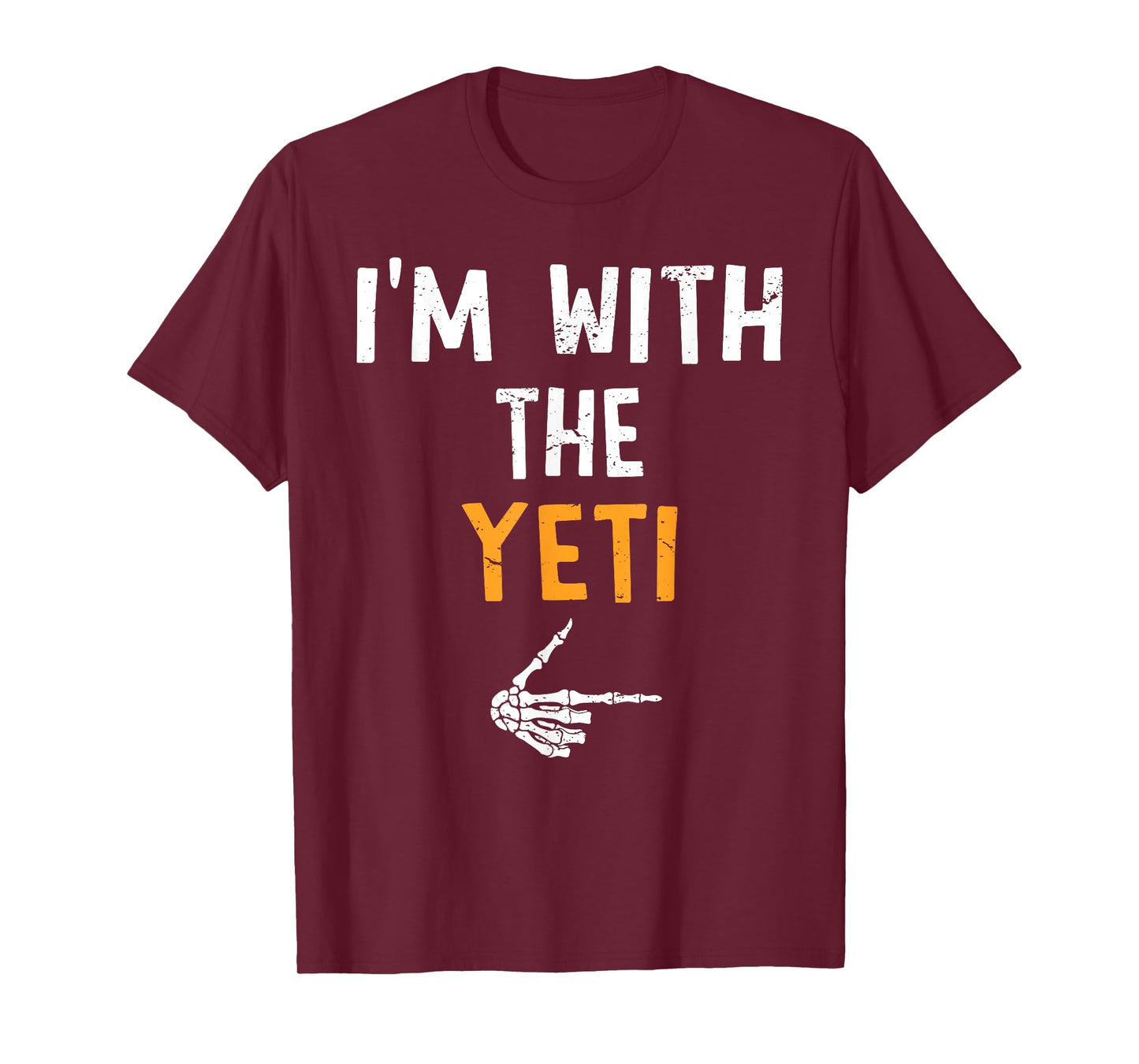 I'm with The Yeti Costume Halloween Matching Couple T-Shirt