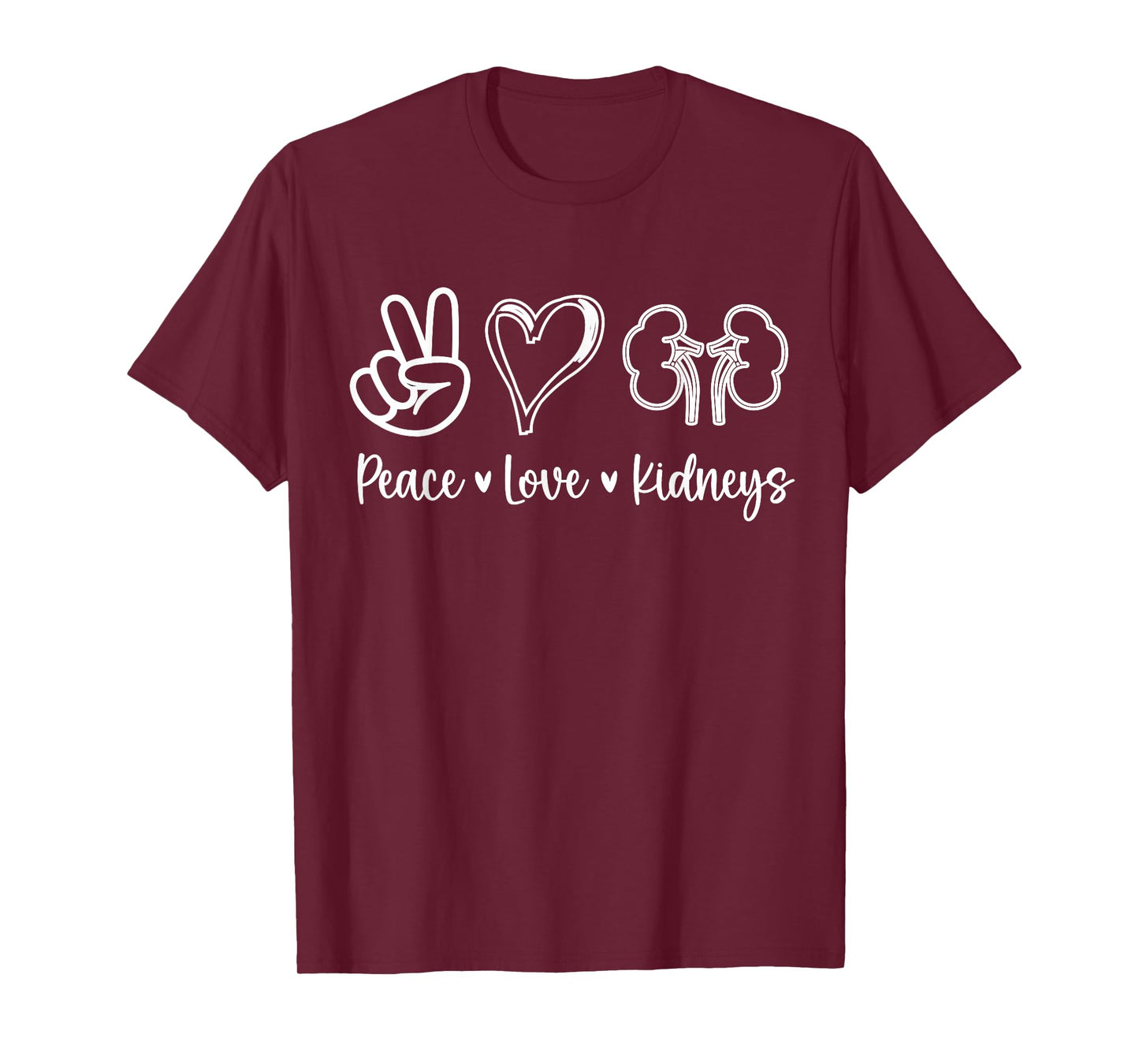 Peace Love Kidneys Leopard Dialysis Nurse Kidney Awareness T-Shirt