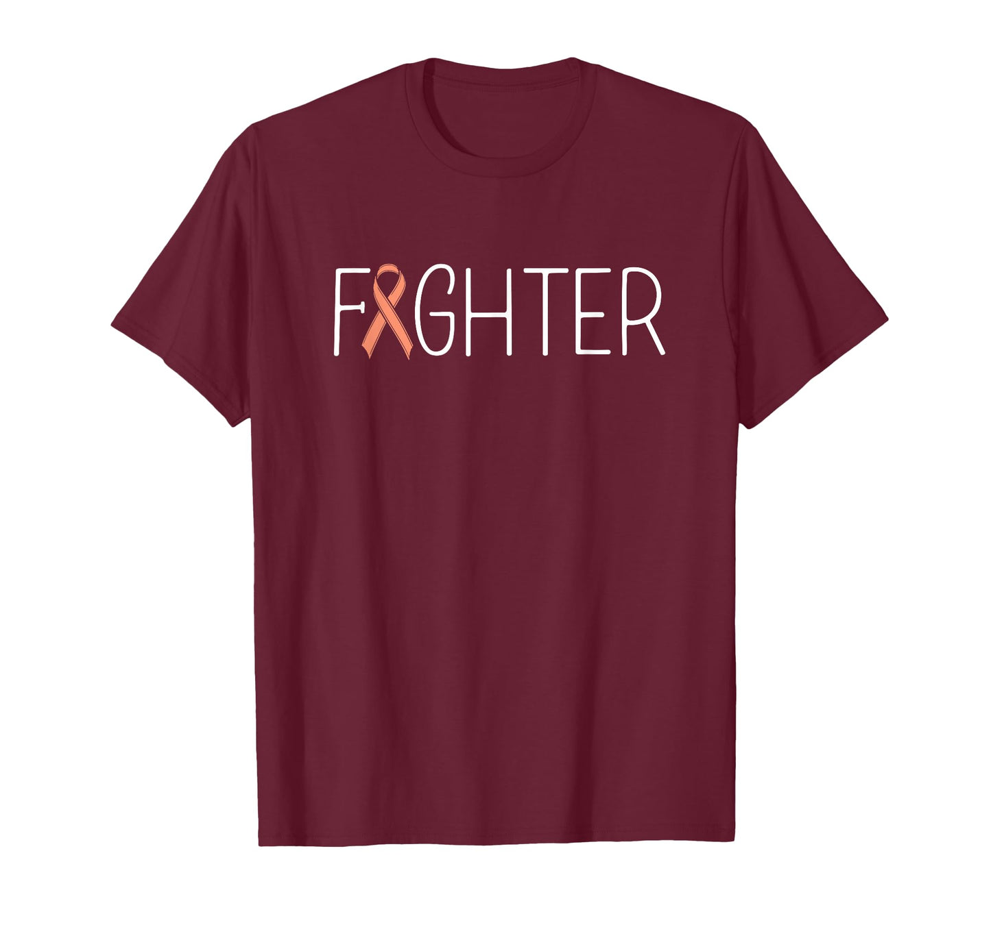 Endometrial Cancer Fighter Peach Uterine Cancer Awareness T-Shirt