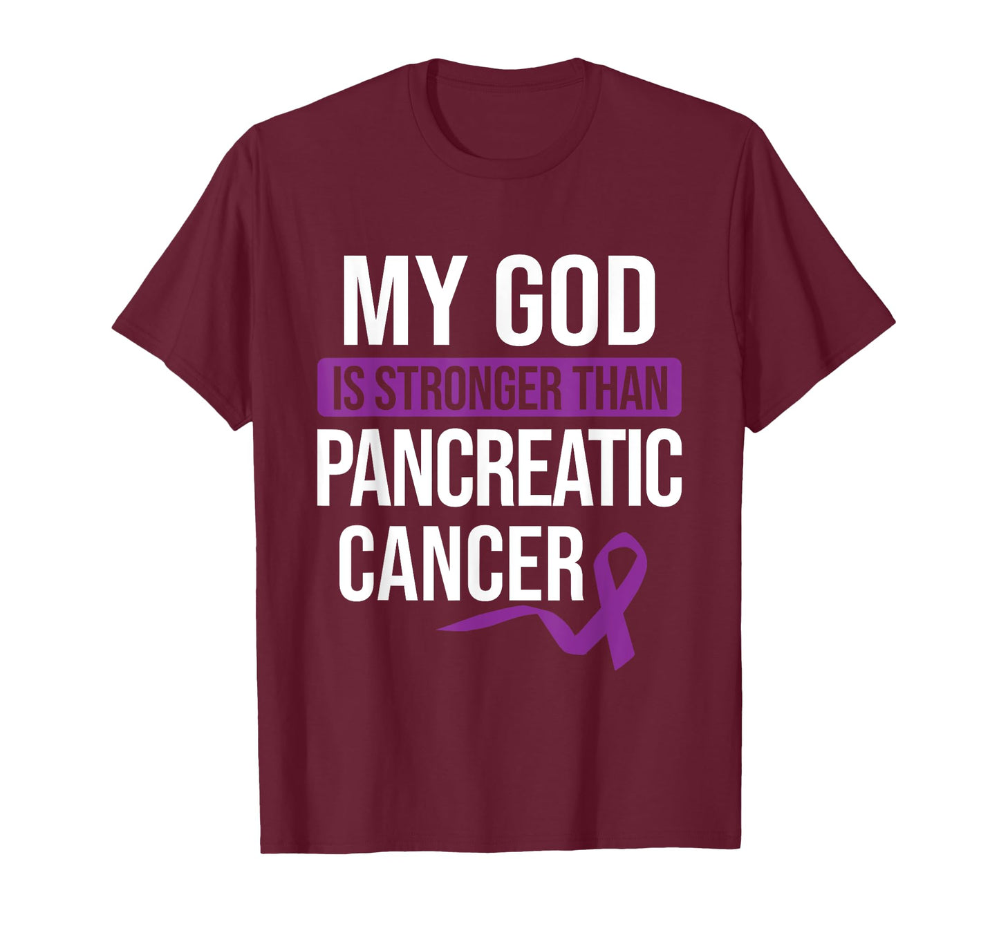 God Stronger than Pancreatic Cancer Cancer Awareness T-Shirt