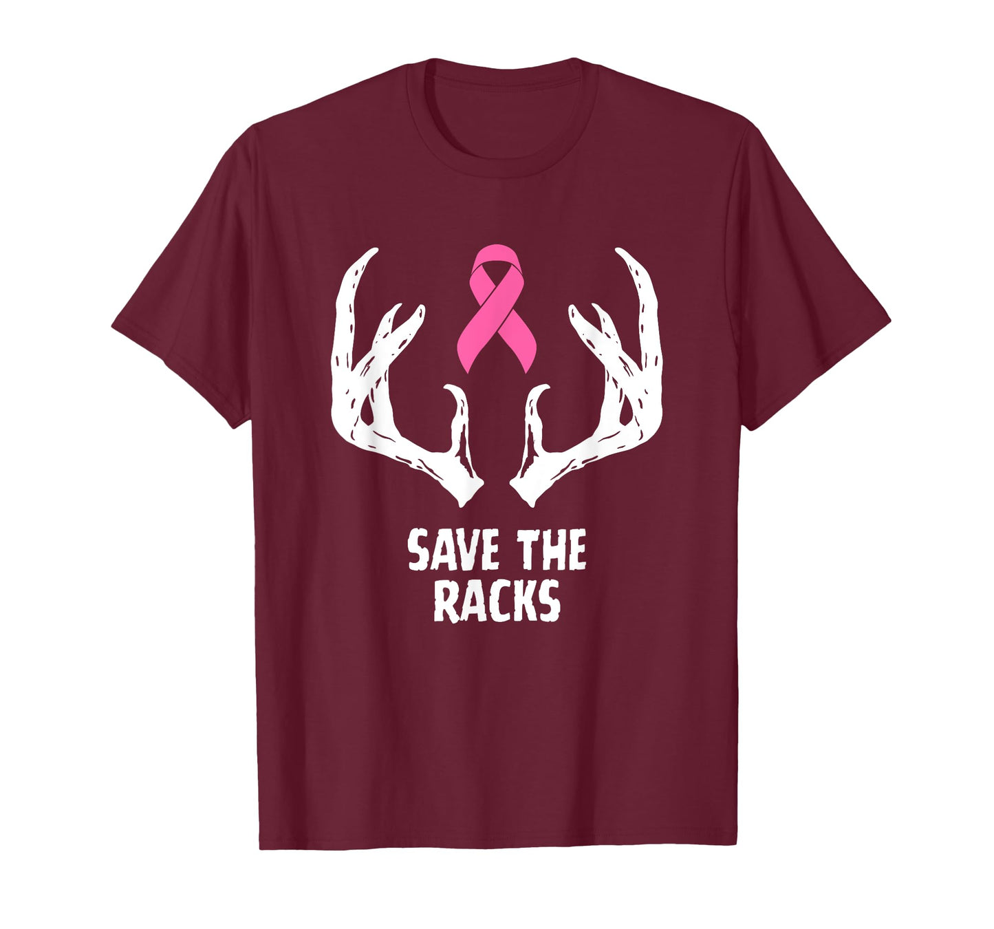 Save the Racks Funny Breast Cancer Awareness Hunting Deer T-Shirt