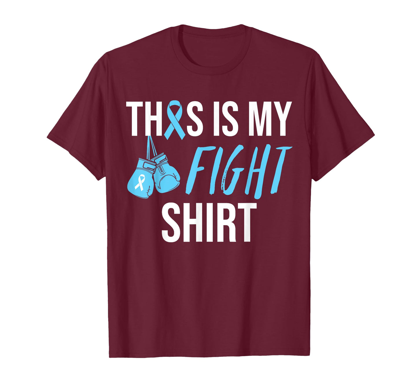 Fight Prostate Cancer Awareness Light Blue Ribbon Survivor T-Shirt