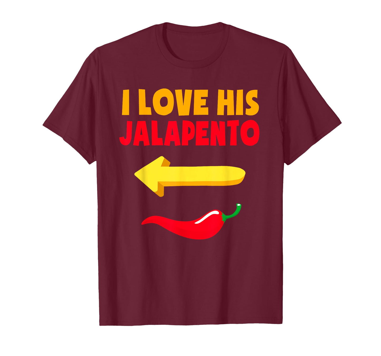 I Love His Jalapeno Matching Couple Cinco De Mayo Womens T-Shirt