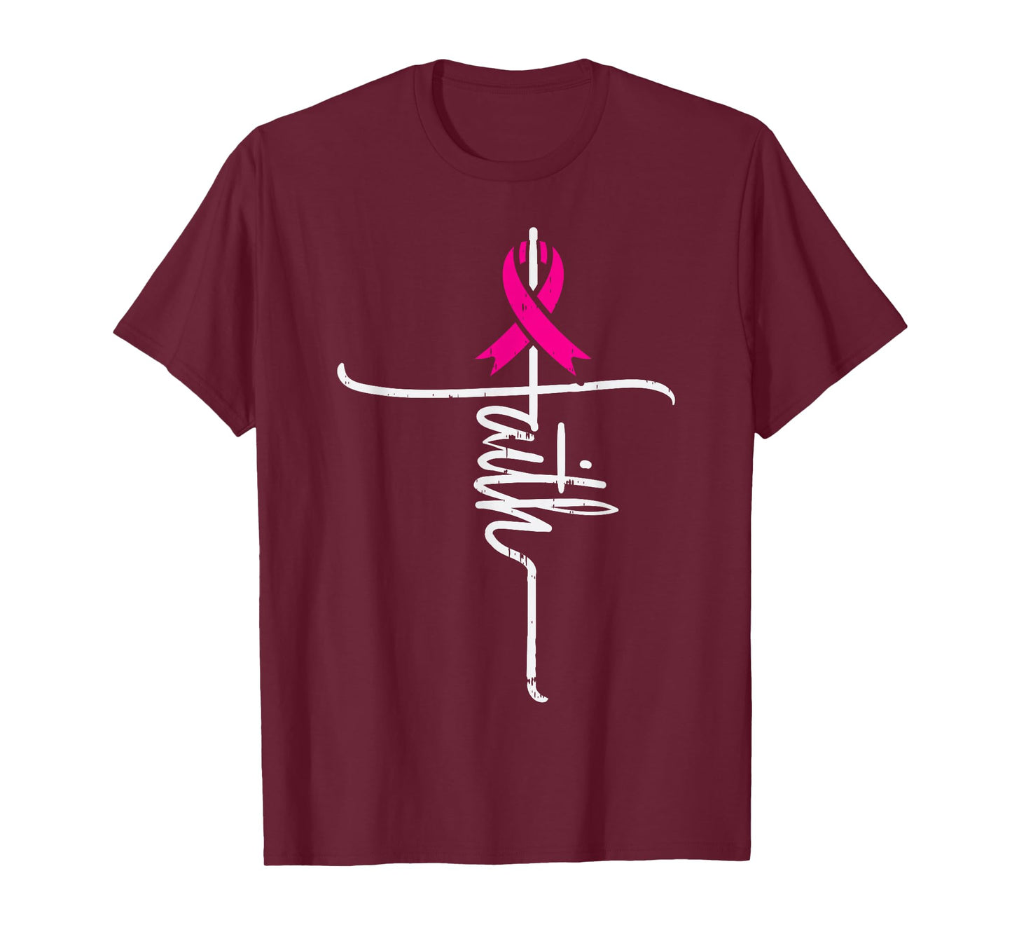 Faith Pink Ribbon Breast Cancer Awareness Fight Support Gift T-Shirt