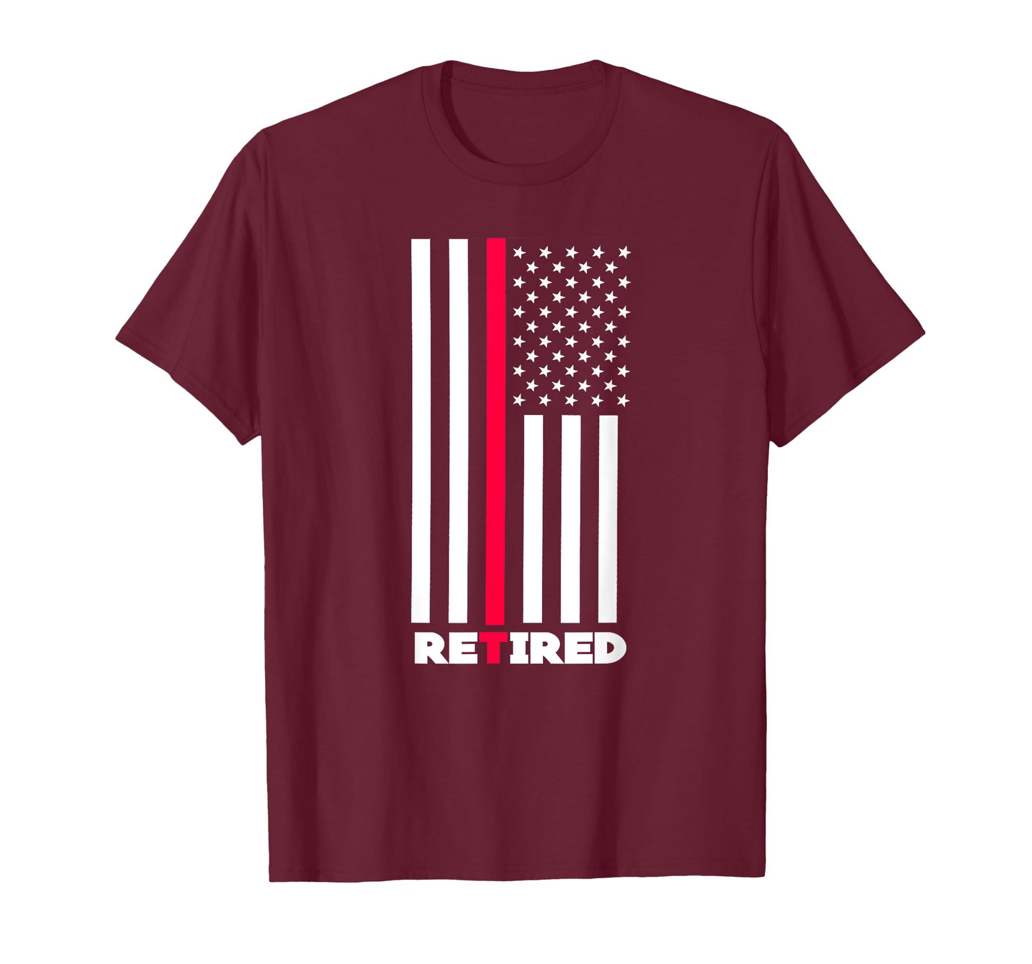 Thin Red Line Retired Firefighter Retirement Gifts Women Men T-Shirt