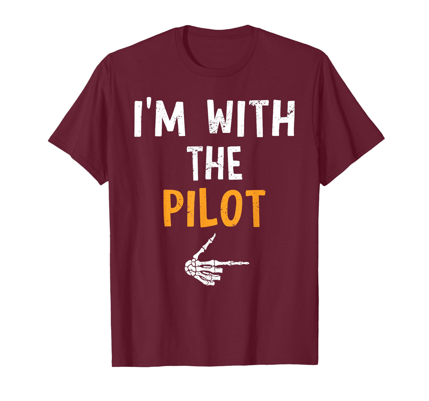 I'm with The Pilot Costume Halloween Matching Couple T-Shirt