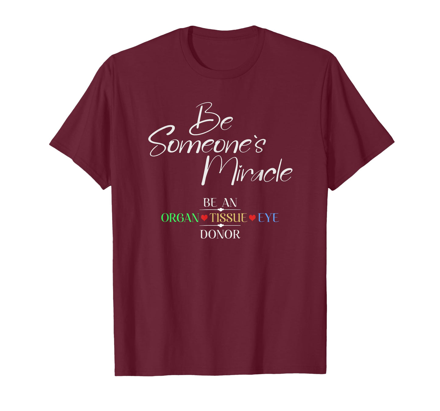 KNS Transplant Gear Be Someone's Miracle Organ Donation Awareness T-Shirt - Unisex Adults - Black - Small - Short Sleeve - Classic Fit - Crew Neck
