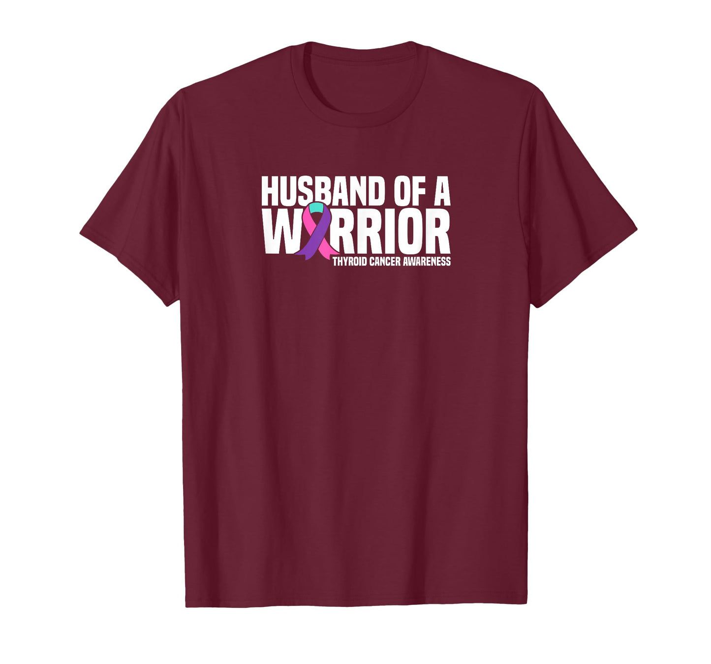 Husband of a Warrior Purple Ribbon Thyroid Cancer Awareness T-Shirt