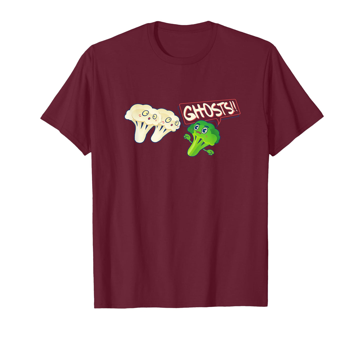 Ghosts with Broccoli Funny Vegan Apparel for Women or Men T-Shirt