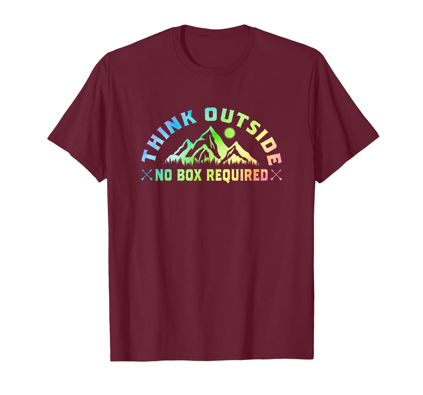 Think Outside No Box Required Hiking Trekking Nature Hiker T-Shirt