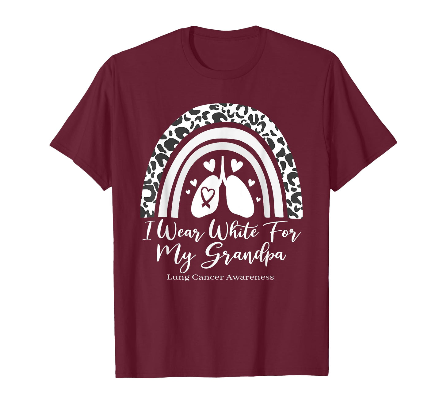 I Wear White For My Grandpa Lung Cancer Awareness Month T-Shirt