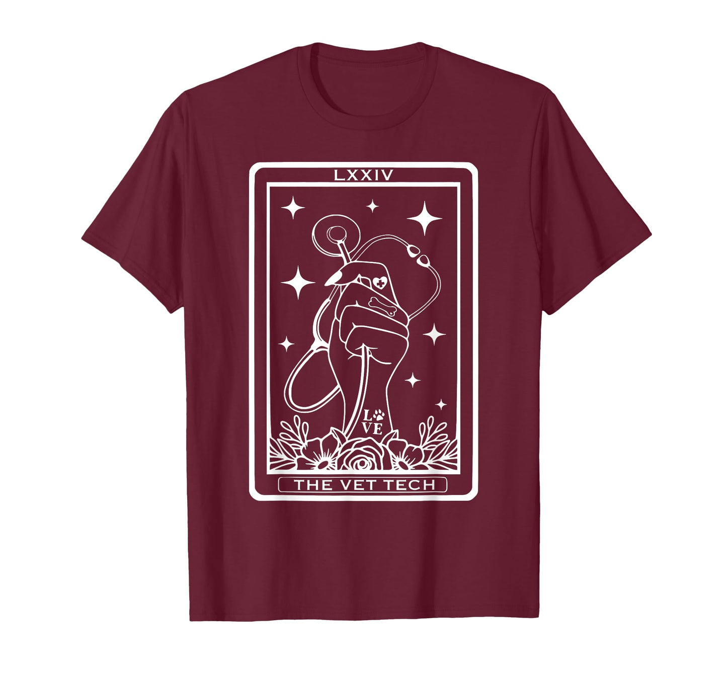 Vet Tech Tarot Card Veterinarian Celestial Witchcraft Goth T-Shirt