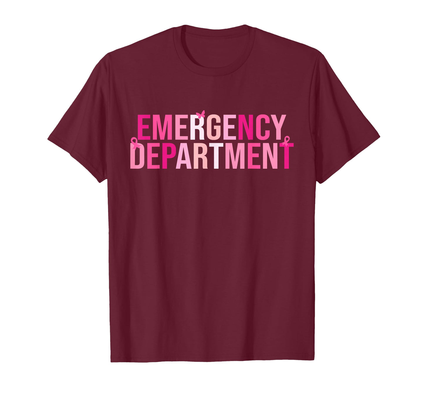 Emergency Department Emergency Room Nurse Breast Cancer T-Shirt