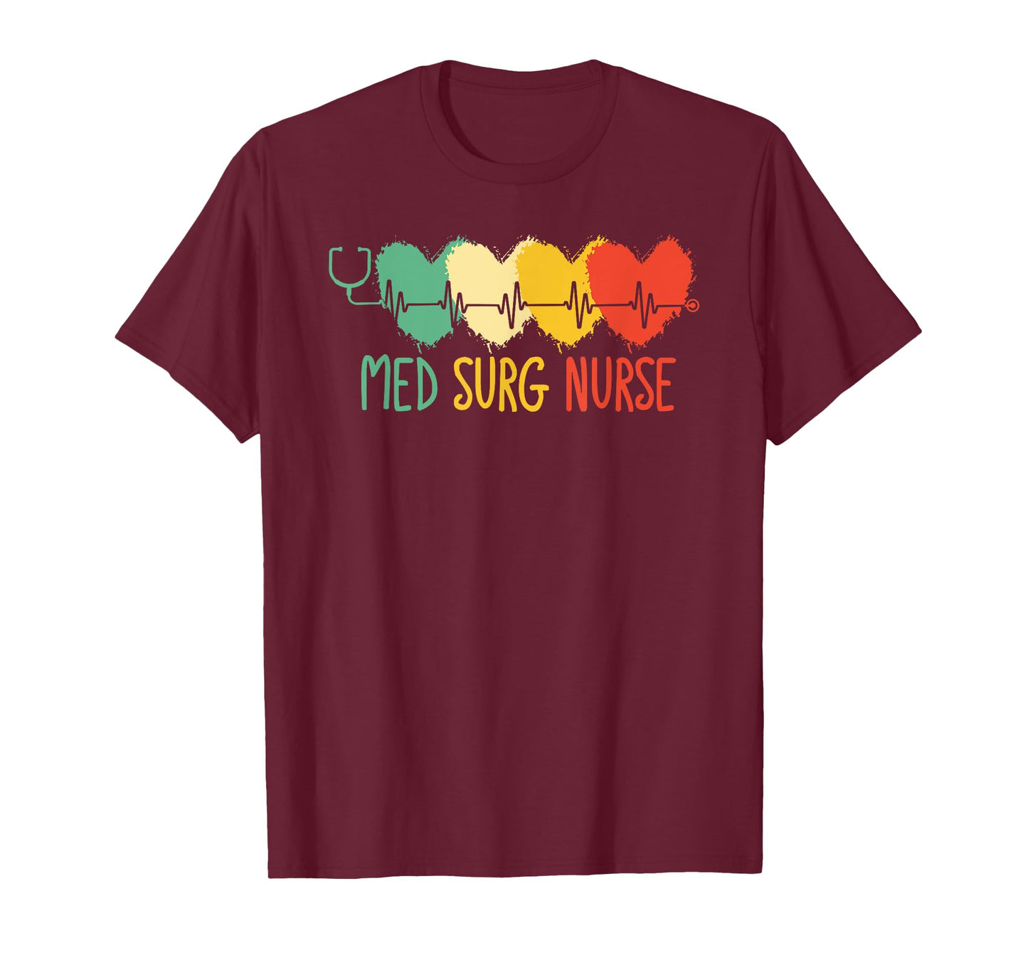 Medical Surgical nurse Med-Surg nursing vintage heartbeat T-Shirt